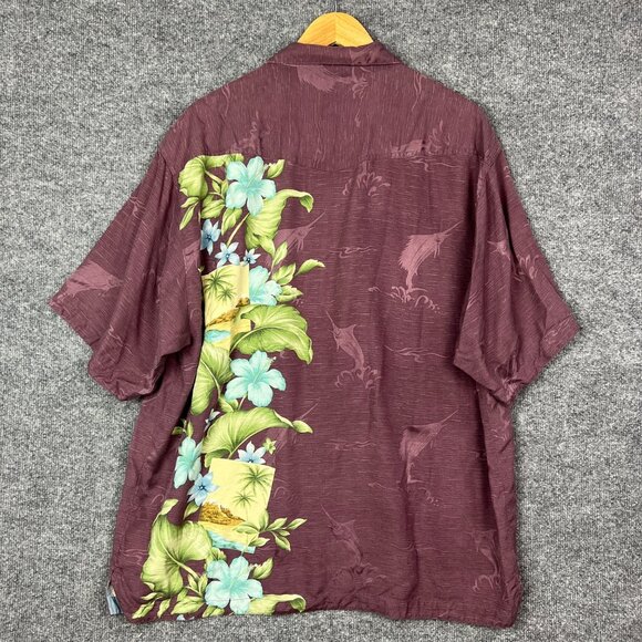 Tommy Bahama Mens XLarge Island Floral 100% Silk Button Up Shirt - Picture 2 of 8
